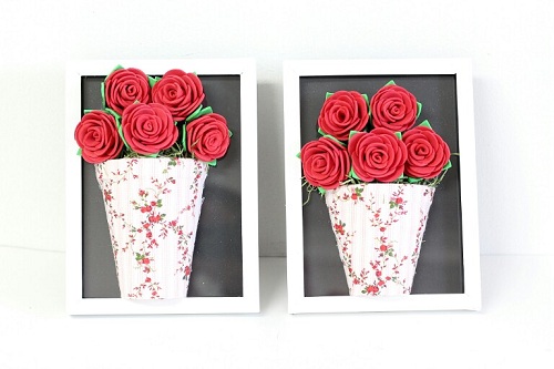 DIY - Quadro com rosas de EVA 01